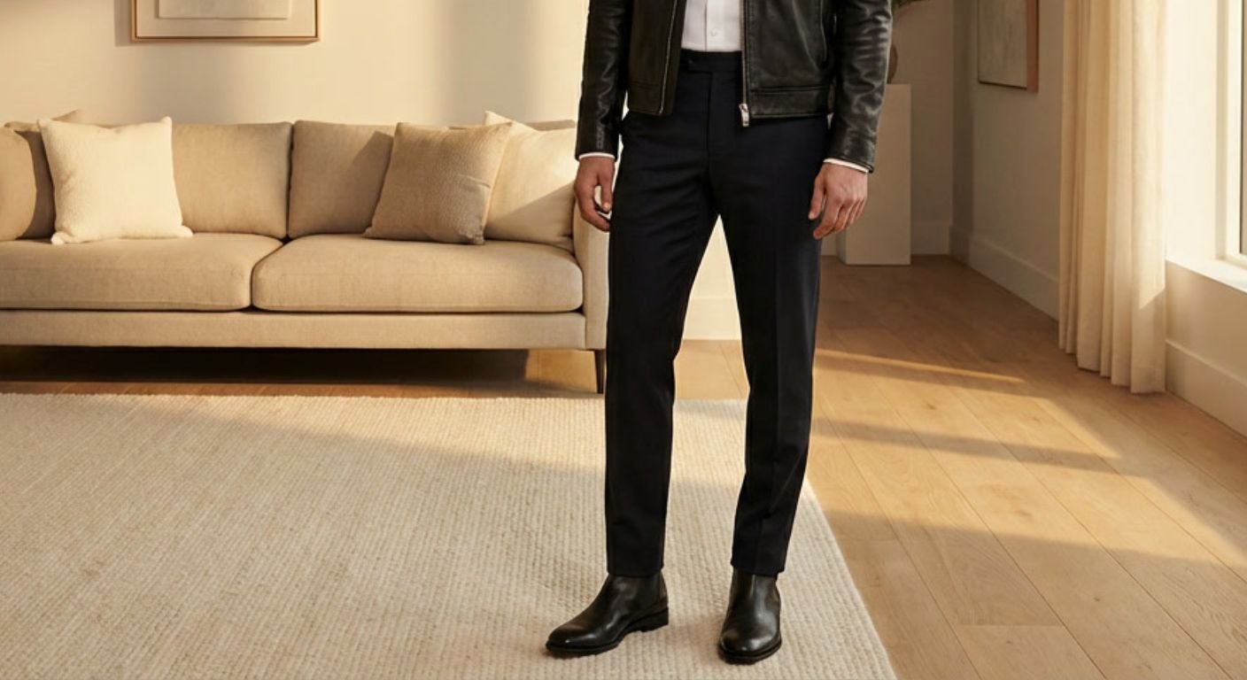 Black Shoes with a Navy Suit