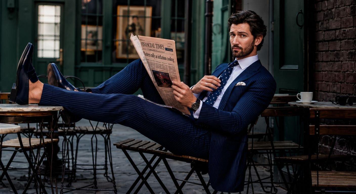 Matching Accessories with Shoes and Navy Suit